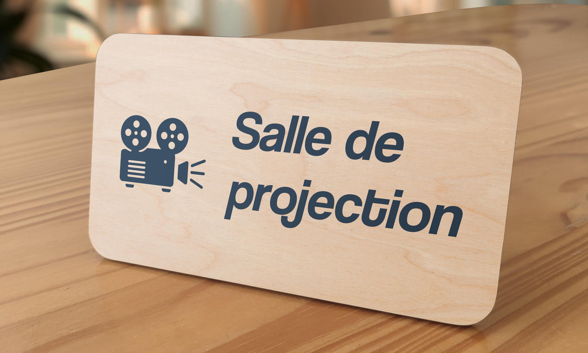Plaque Salle de projection 155 x 90 mm — Beelive Studio