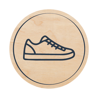 Autocollant Chaussures 30 x 30 mm — Beelive Studio, visuel à plat