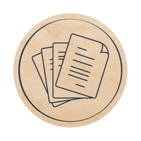 Autocollant Documents 30 x 30 mm — Beelive Studio, visuel à plat