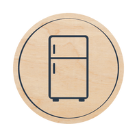 Autocollant Frigo 30 x 30 mm — Beelive Studio, visuel à plat
