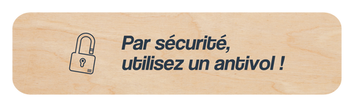 Plaque Antivol 200 x 50 mm — Beelive Studio, visuel à plat