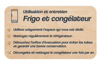 Plaque Entretien - Frigo & congélateur 155 x 90 mm — Beelive Studio, visuel à plat