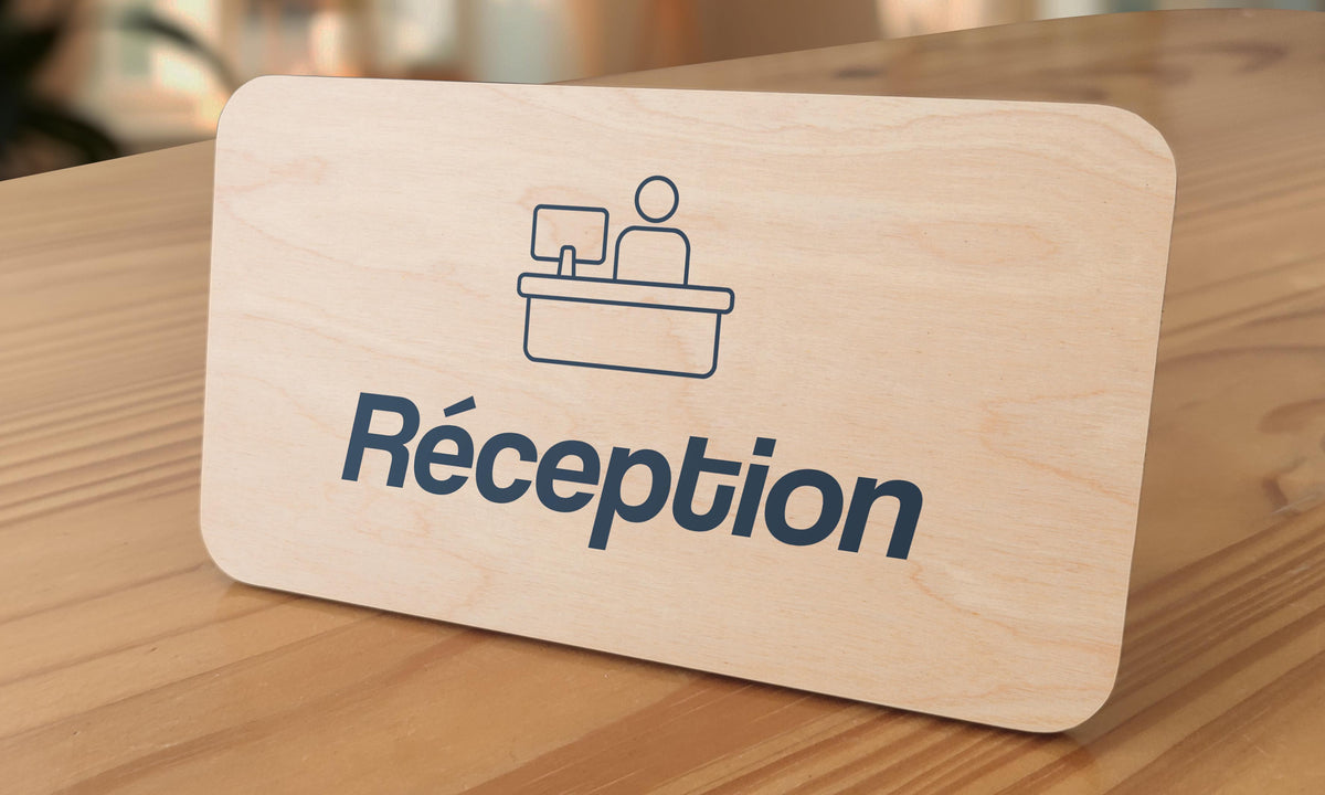 Plaque Réception 155 x 90 mm — Beelive Studio