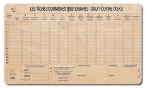 Tableau des tâches communes - 15 Chambres